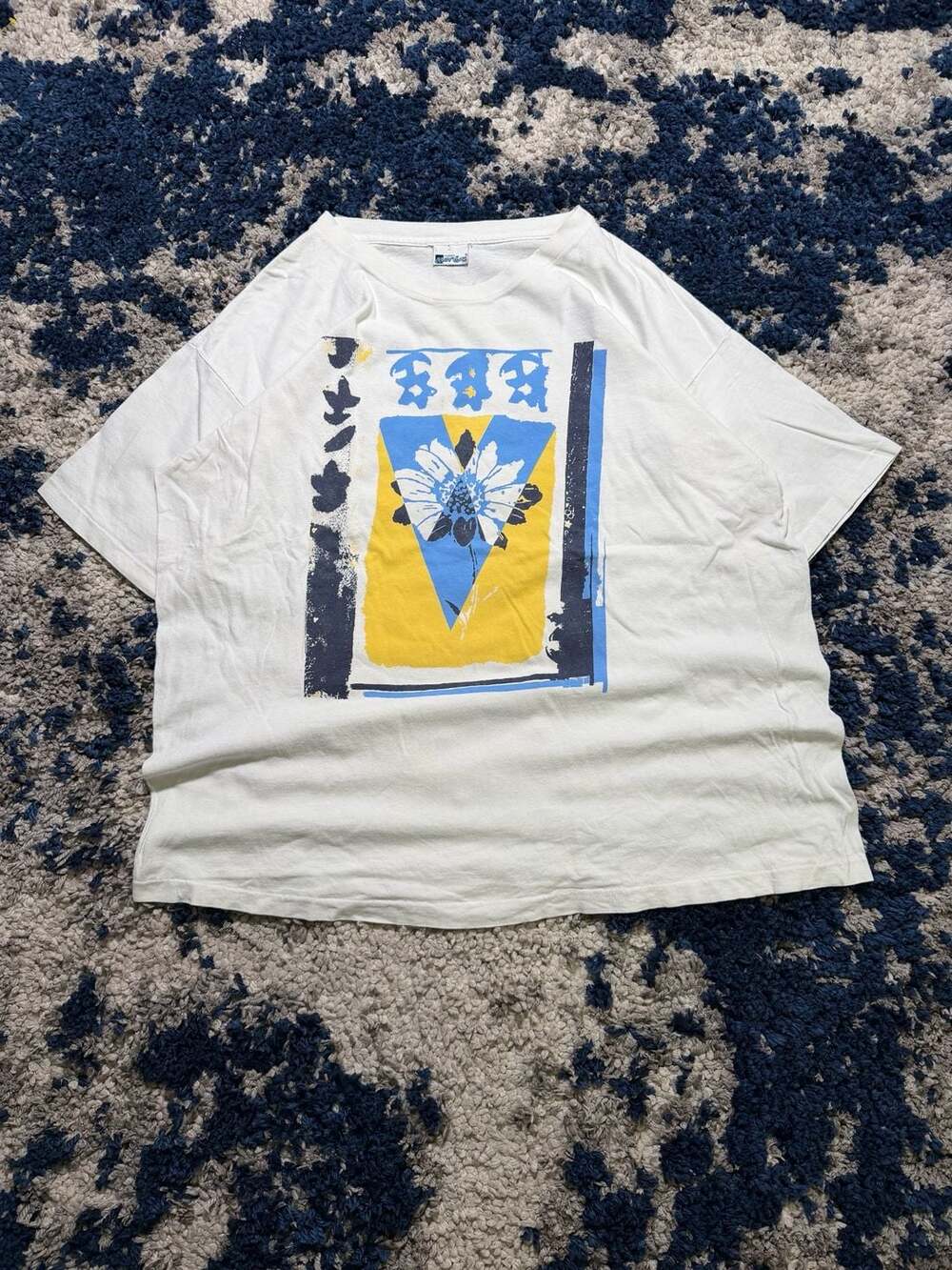 Vintage Jacques Morét Graphic Flower Print T-Shirt